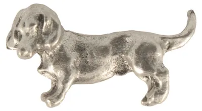 Hutanstecker Dackel Metall von Hut-Breiter in silber