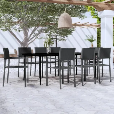 Obrázok produktu pre vidaXL 9-dielny záhradný jedálenský set čierny