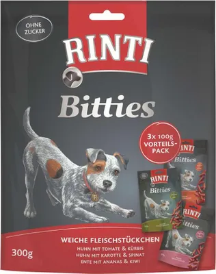 Produktbild von Rinti - Bitties 300g Multipack mit 3 verschiedenen Sorten (8er pack)  |  3 Sorten Vorteilspack