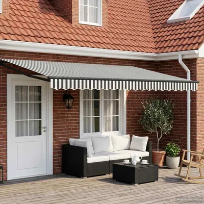Image de vidaXL Store électrique rétractable, anthracite et blanc, 4,5 × 3 m