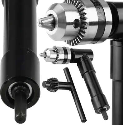 Zdjęcie produktu dla Adapter Przystawka Kątowa Uchwyt Nasadka Wiertarki 1/4” Kąt 90° + Kluczyk