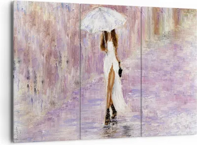 Produktbild von Bild auf Leinwand - Leinwandbild - Frau Regenschirm - 165x110cm - Wand Bild - Wanddeko - Leinwanddruck - Bilder - Kunstdruck - Wanddekoration - Leinwand bilder - Wandkunst - CE165x110-3822