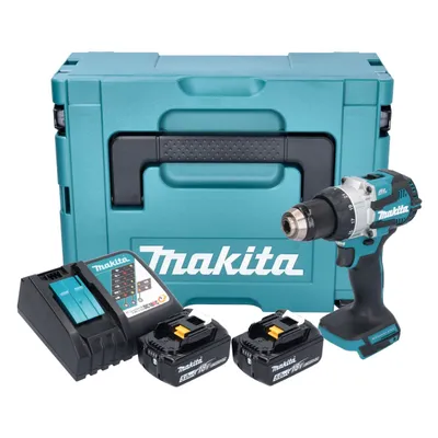 Obrázek produktu pro Makita DHP489RTJ, Elektrický šroubovák, Rukojeť pistole, 1/2", Černá, Modrá, Bezkartáčový, 1800 ot/min