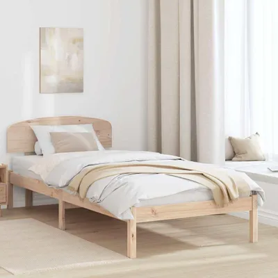 Image de Maison Exclusive - Cadre de lit avec tête de lit Nature 100 x 200 cm Bois de pin massif