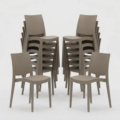 Produktbild von 24er Set Trieste Grand Soleil Polypropylen Stühle für Restaurant - Beige