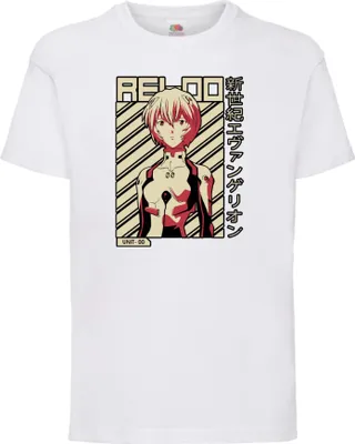 Immagine prodotto di Maglietta per bambini Neon Anime Genesis Manga Evangelion Rei Ayanami 03 Ayanami, 12-13 Jahr - 152 , Blanc