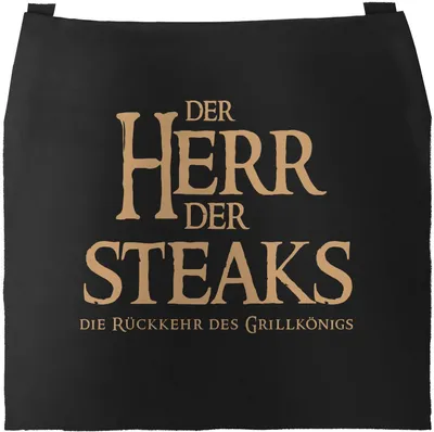 Produktbild von Grill-Schürze für Männer mit Spruch Der Herr der Steaks die Rückkehr des Grillkönigs Moonworks® schwarz unisize