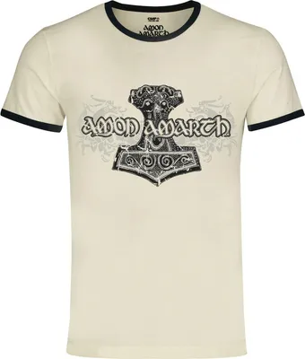 Produktbild von Amon Amarth T-Shirt Herren Thorhammer - Ringer Shirt altweiß S