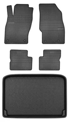 Produktbild von Gummimatten + Kofferraumwanne für Opel Corsa D 2006-2014 (oberer Ladeboden) – Schwarz, passgenau – Wielganizator SolidPRO
