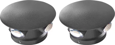 Zdjęcie produktu dla BELIANI Zestaw 2 lamp ściennych zewnętrznych LED czarna aluminium szkło okrągłe 10 cm retro oświetlenie do ogrodu