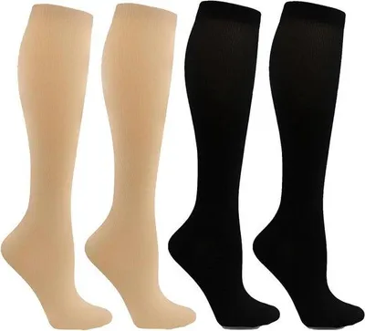Immagine prodotto di Calzini a compressione per fitness e corsa all'aperto in nero e beige