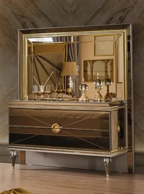 Immagine prodotto di Tavolo da toilette Tavolo cosmetico Tavolo da parrucchiere Tavolo da toilette in legno dorato