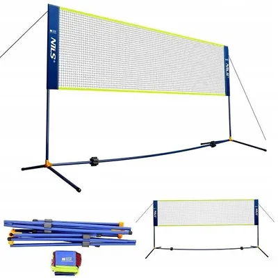 Produktbild von Nils Badmintonnetz faltbar mit Ständer und Tasche