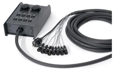 Produktbild von Sommer cable AES / EBU, DMX & Power System , XLR 3-pol male/XLR 3-pol female/Schuko-Einbaudose (IP54)/Schukostecker; HARTING/NEUTRIK® | 02/00 | 25,00m | CH