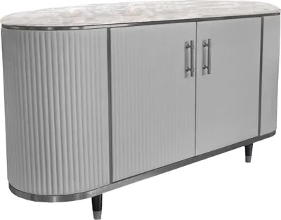 Produktbild von KAWOLA Sideboard MARIA Marmorplatte Kunstleder grau