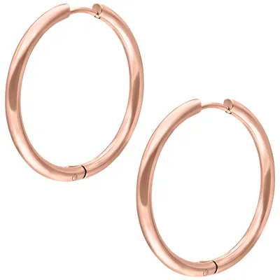Produktbild von Wildcat Ohrringe - Little Hoops - Roségold, 25,0 mm - Chirurgenstahl 316L - wasserfest, langlebig, hautverträglich, Roségold