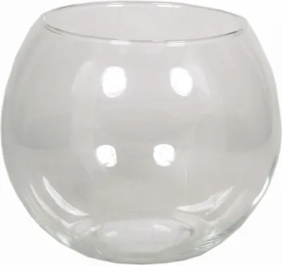 Produktbild von INNA-Glas Kerzen Kugelvase TOBI Ocean aus Glas, klar, 15 cm, Ø 20 cm - Teelichtglas