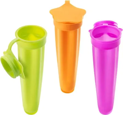 Produktbild von METALTEX Pop Eis Formen 3er Set aus Silikon, farbig sortiert / Eisformen / Wassereisformen