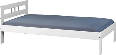 Immagine prodotto di Letto singolo Inter Link Fana 90x200 in pino massiccio laccato bianco senza rete a doghe