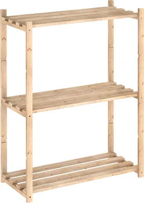 Image de Etagère 3 tablettes à lattes 88x65x30cm - Astigarraga - NC-3-30 - natura
