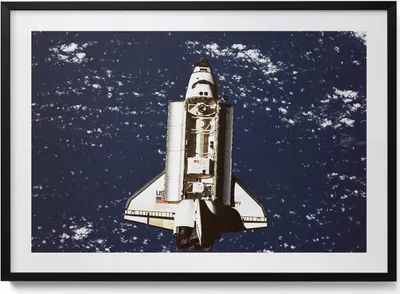 Produktbild von NASA-Raumschiff– Wandbild mit Rahmen – Gerahmtes Bild  – Wanddekoration – 100x70 cm –  Schwarz Rahmen