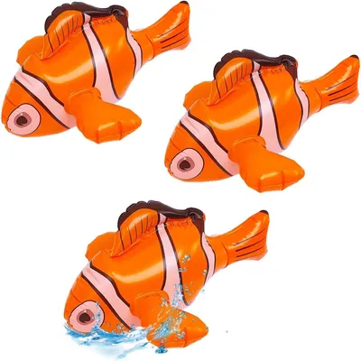 Produktbild von Aufblasbarer Clownfisch 3 Stück, bunt, kindersicher, für Pool und Strand