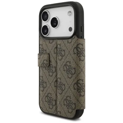 Zdjęcie produktu dla Etui Guess Book 4G Metal Logo do iPhone 17 Pro brązowy