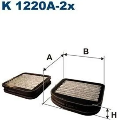 Produktbild von Innenraumfilter mit Aktivkohle gegen Gerüche und Schadstoffe 210x227x45 mm