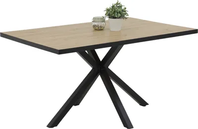 Produktbild von Vierfußtisch Cleo, Nachbildung Artisan, Melaminbeschichtung, Metall-Stern-Gestell, 140x90 cm