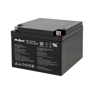 Zdjęcie produktu dla Akumulator kwasowo-ołowiowy 12V / 24Ah REBEL BAT0406 żelowy