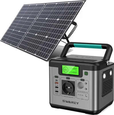 Produktbild von Prenosná 500W (špičková hodnota 1000W) elektráreň Napájacia stanica Powerstation 518Wh/144000mAh Solárny generátor Generátor energie Solárne úložisko so 100W solárnymi panelmi Solárne systémy Solárna nabíjačka Solárny článok Solárny box Nabíjačka batérií Powerbank Type-C/USB pre núdzové napájanie/kempovanie/pohotovosť/cestovanie/CPAP/motorhomes/domov