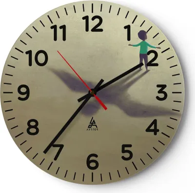 Produktbild von Wanduhr - Rund - Glasuhr - Kind Symbol Vogel - 30x30cm - Schleichendes Uhrwerk - Lautlos - zum Aufhängen bereit - Dekoration Modern - Wanddekoration aus Glas - C4AR30x30-4765