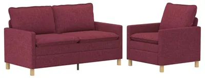 Produktbild von vidaXL Sofa Set 2 stk. Weinrot Stoff
