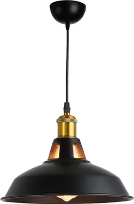Immagine prodotto di Lampada a sospensione retrò in stile industriale, vintage, in metallo nero, E27, ideale per sala da pranzo, ristorante e soggiorno