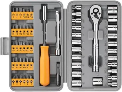 Image de Kit de tournevis à embouts métriques, clé à embouts magnétiques, jeu d'outils 57 pièces
