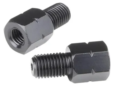 Image de 2 adaptateurs de rétroviseur noirs pour Citomerx (rétroviseur : filetage M8 à gauche / guidon : filetage M10 à droite)
