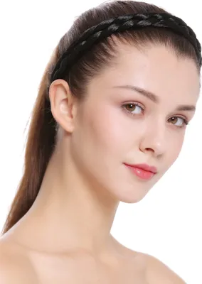 Produktbild von WIG ME UP Geflochtenes Haarband Schwarzbraun CXT-006-002