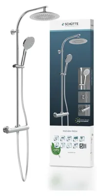 Immagine prodotto di Sistema doccia termostatico - Set doccia con soffione a pioggia - Ø 24 cm - Cromo - Acciaio inossidabile