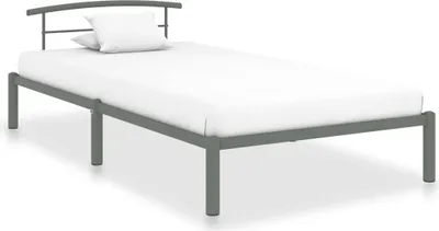 Produktbild von The Living Store Bettgestell Grau Metall 90x200 cm