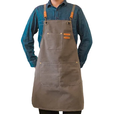 Produktbild von Herren-Arbeitsschürze,robuste Werkzeugschürze für Garten,Werkstatt,(Dunkelgrau)