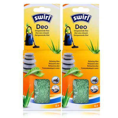 Produktbild von Swirl Deo für Staubsauger Entspannende Aloe -4 Beutel Staubsaugerduft (2er Pack)