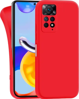 Produktbild von MyGadget Silikon Hülle Kompatibel mit Xiaomi Redmi Note 11 Pro | 11 Pro 5G - robuste Schutzhülle TPU Case Slim Silikonhülle - Back Cover Kratzfest Handyhülle - Matt Rot