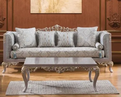 Obrázek produktu pro Casa Padrino barokní konferenční stolek stříbrný / zlatý 124 x 95 x v. 48 cm - Ušlechtilý obývací stůl v barokním stylu - Barokní nábytek