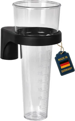 Produktbild von Analoger Regenmesser, wetterbeständig und robust, transparent, L 82 (86) x B 82 (116) x H 202 mm