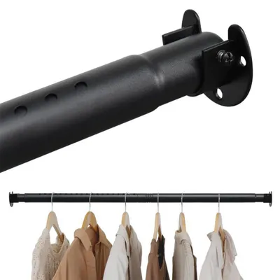 Ausziehbare Kleiderstange 40–248 cm, weiß, mit 2 U-Sockeln