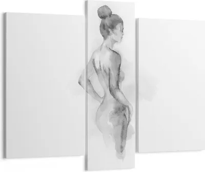 Produktbild von Bild auf Leinwand - Leinwandbild - 3 Teile - Frau Körper Stück - 95x80cm - Wand Bild - Wanddeko - Wandbilder - Leinwanddruck - Bilder - Wanddekoration - Leinwand bilder - Wandbild - CB95x80-4995