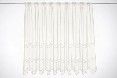 Produktbild von Gardinen Kranzusch Scheibengardine Stickerei auf Voile 90x144 cm H/B natur Bistrogardine Vorhang Küche 1er Pack