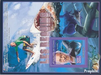 Produktbild von Briefmarken Guinea 2008 Mi Block 1509 (kompl. Ausgabe) postfrisch Haie & Steven Spielberg