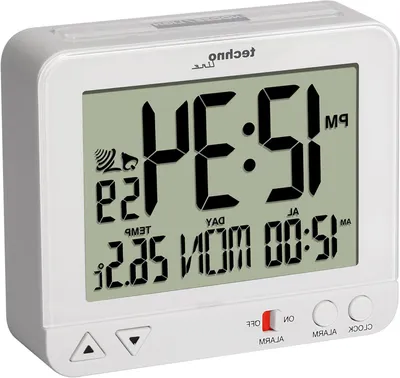 Immagine prodotto di Radio sveglia - Orologio digitale - Visualizzazione dell'ora - Display della temperatura interna - 9,6 x 3,2 x 8 cm - Nero