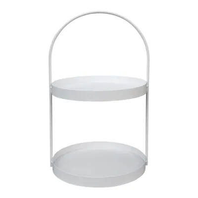 Produktbild von Etagere MARIT weiß aus Metall modernes Design H46cm Metalletagere mit Griff